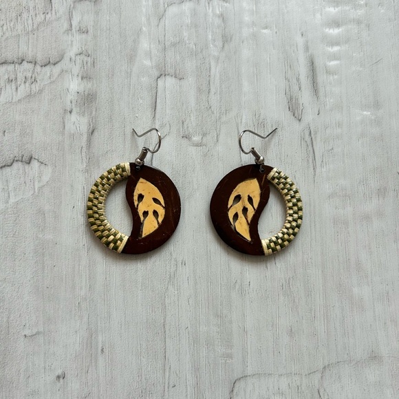 Vintage Wooden Earrings - Picture 1 of 1